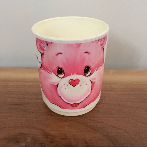VINTAGE 1985 DEKA PLASTICS CARE BEAR CHEER BEAR PLASTIC MUG CUP - Picture 1 of 7